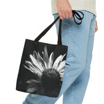 Black & White Flower Tote Bag (AOP)