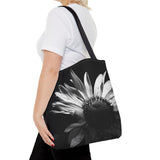 Black & White Flower Tote Bag (AOP)