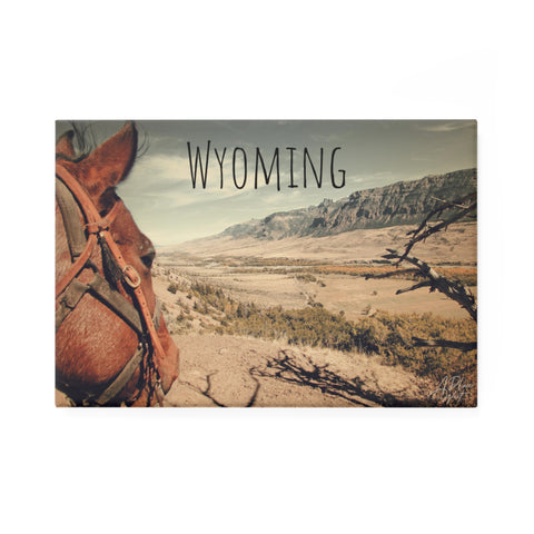 Wyoming - Horse's View Button Magnet, Rectangle (1 & 10 pcs)