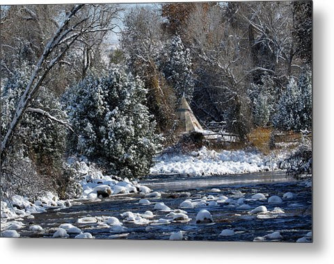 Camped Along the Creek - Metal Print